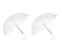 Home Supplies Direct Il bastone trasparente dell'ombrello della bolla del baldacchino della cupola vede attraverso il Brolly bianco unisex trasparente, bianco, 10 x Umbrellas