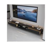 Home - Supporto TV galleggiante, mensole per TV sospeso, da parete, con porta, console multimediale TV, mobile TV sospeso(nero, 160 x 24 x 20 cm)