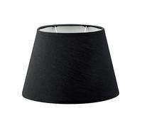 Home Sweet Home Classico Paralume Largo | ovale | 24/14/16cm | Nero | Paralume in tessuto di cotone | per attacco lampadina E27 | testato RoHS | per lampada da parete e lampada da tavolo