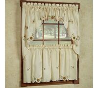 home sweet home collection Kitchen Curtain Set, Swag Pair, Tier Pair, Sunflower, 36" Valance Set