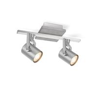 home sweet home collection Lampada da soffitto a LED industriale, Concrete, 31/11,5/18,5 cm, cemento, 2 luci, metallo, dimmerabile, con lampadina a LED, GU10, 5 W, 390 lm, luce bianca calda