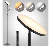 Home Sweet Home Moderna lampada da terra a LED con luce da lettura | 25x25x175 cm, nero | 42W 3636lm | Dimmerazione continua 2700K-6500K | Plafoniera orientabile e flessibile