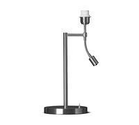 Home Sweet Home Pied de lampe de table moderne Lire pour abat-jour | luminaire | 20/20/47cm | Acier brossé | pied de lampe de table avec spot LED flexible | E27 | abat-jour max.35cm