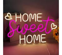 Home Sweet Home Segni al neon per la decorazione del muro Neon Wall Art luci a LED in acrilico con catena a sospensione illuminano per la decorazione della camera da letto Uomo Cave Bar Pub laureato