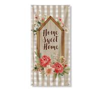 Home Sweet Home, striscioni decorativi per porta, design floreale vintage con fascino rustico per decorazione porta d'ingresso, saluti stagionali primaverili per interni ed esterni, 91 x 182 cm