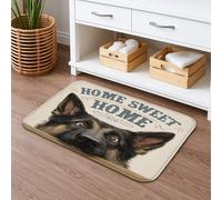 Home Sweet Home, Tappetino da bagno ad asciugatura rapida, motivo cane con animali rustici, assorbente, antiscivolo, in flanella, lavabile, per bagno, WC, decorativo, 50 x 81 cm