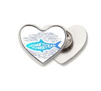 Home Sweet Sea Fish Art Deco Fashion Heart Metal Pin Spilla Clip Love
