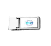 Home Sweet Sea Fish Art Deco Fashion Slim Money Clip Acciaio Titolare Pocket Wallet