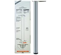 Home System 67601 Kit Gambe Tavolo Tonde, Diametro 60, H 710, Regolabili, 4 Pezzi, Alluminio Opaco