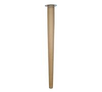 Home System Gamba Tavolo Conica, Diametro 62, H. 750 mm, Legno Grezzo