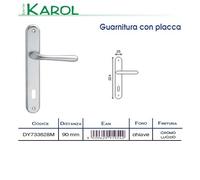HOME SYSTEM - GUARNITURA CON PLACCA SERIE KAROL IN CROMO LUCIDO CON FORO