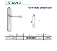HOME SYSTEM - MANIGLIA PER PORTA INTERNAIN CROMO SATINATA CON FORO SERIE KAROL