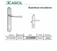 HOME SYSTEM - MANIGLIA PER PORTA INTERNAIN CROMO SATINATA CON FORO SERIE KAROL