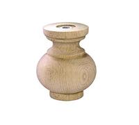 Home System Piedino Dekor, Diametro 72, H. 80 mm, Legno Grezzo