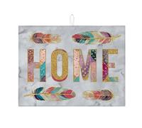 Home - Tappetino scolapiatti in piuma per bancone della cucina, colorato bohémien, assorbente, tappetino scolapiatti in microfibra, decorazione per bancone della cucina, 45,7 x 61 cm