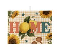 Home Tappetino scolapiatti per piano di lavoro da cucina, tappetino scolapiatti assorbente vintage giallo rustico giallo vintage tappetino per asciugare piatti in microfibra estate tappetino per