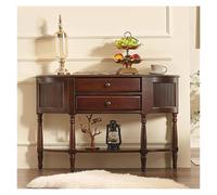 Home Tavolo d'ingresso vintage semicircolare con cassetti, tavolo consolle moderno con mobiletto portaoggetti, tavolo da divano in legno massello, mobiletto portaoggetti decorativo Dietro il divano