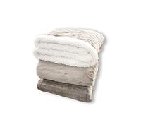 Home Tresor - Coperta Plaid Divano -Coperta Pile Divano - Plaid Pile in Mordida Microfibra 440 gr/mq, cm. 127 x 152 Tortora