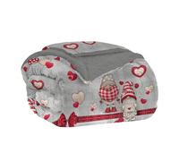 Home Tresor Coperta Plaid in Pile Invernale, Morbida e Calda, Finta Pelliccia Pelosa, Divano/Singola/Matrimoniale, Doppio Lato Flanella Sherpa - Una Piazza 150x200, Elfi e Cuoricini