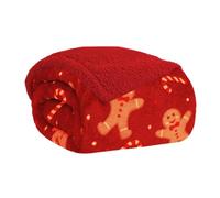 Home Tresor Coperta Plaid Pile Invernale Divano Singola Matrimoniale Morbida Calda Copertina Confortevole Finta Pelliccia Pelosa Sherpa Doppio Lato Flanella - Omino Rosso, 200x230 cm