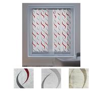 Home Tresor - Coppia Tendina a Vetro Moderna per Interni Tende a Righe Finestra e Portafinestra Cucina Camera Salotto Onde Colorate Debora - 2 Pannelli 80 x 150 cm. Beige