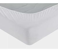 Home Tresor - Coprimaterasso Liscio Spugna, Fodera Salva Materasso Elasticizzato Traspirante, 50% Cotone 50% Poliestere Bianco (Una Piazza e Mezza)