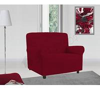 Home Tresor - Copripoltrona Elasticizzato | Salvapoltrona 1 Posto | Trattamento Antimacchia | Tessuto Bielastico |Protezione da Animali Domestici | | Rosso
