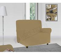 Home Tresor - Copripoltrona Elasticizzato | Salvapoltrona 1 Posto | Trattamento Antimacchia | Tessuto Bielastico |Protezione da Animali Domestici | Tortora