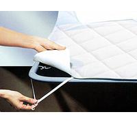 Home Tresor - Coprirete Coprimaterasso Trapuntato Impermeabile, Copri doghe Letto con Elastici e Ganci 100% Microfibra Poliestere, Bianco (Una Piazza e Mezza cm. 130 x 200)