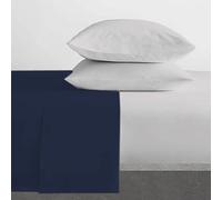 Home Tresor, Lenzuolo sopra Matrimoniale in cotone Blu Notte, Made in Italy,cm. 240X300