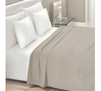 Home Tresor - Lenzuolo Sopra Piano 100% Cotone Misura 180x300 cm Certificato Oeko-Tex Lenzuola Letto Fresco e Traspirante Senza Elastico Mon Ami - Piazza e Mezza, Beige