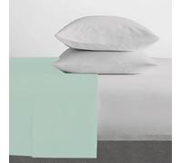 Home Tresor - Lenzuolo Sopra Singolo, in Puro Cotone, Made in Italy, cm. 150x300, Verde Acqua