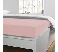 Home Tresor - Lenzuolo Sotto con Angoli Piazza e Mezza, in Puro Cotone, Qualità Made in Italy, 57 Fili cm2, Maxi cm. 140x200 h. Materasso 25cm, Rosa