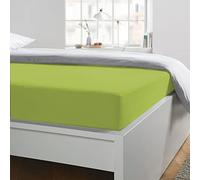 Home Tresor - Lenzuolo Sotto Letto Singolo con Angoli Elasticizzati, cm. 90x210 h. Materasso 25, 100% Puro Cotone, Made In Italy, Verde Exotic