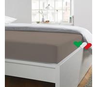 Home Tresor - Lenzuolo Sotto Matrimoniale con Angoli Elasticizzati, cm. 170X200 H.Materasso 25, 100% Puro Cotone, Made in Italy, Prodotto di Qualità 57Fili cm2 - Color Tortora