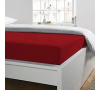 Home Tresor - Lenzuolo Sotto Matrimoniale con Angoli Elasticizzati, cm. 180x200 h. Materasso 25, 100% Puro Cotone, Prodotto Italiano, Color BORDEAUX