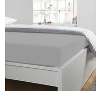 Home Tresor - Lenzuolo Sotto Matrimoniale con Angoli Elasticizzati, cm. 180x200 h. Materasso 25, 100% Puro Cotone, Prodotto Italiano, Color GRIGIO