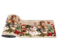 Home Tresor - Passatoia Natale Tappeto Cucina Antiscivolo Natalizio Runner Corsia Sottolavello 100% Antimacchia mod. TEDDY NOEL - 52x400 cm