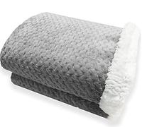 Home Tresor - Plaid in Pile per Divano, Letto Singolo e Matrimoniale, Coperta Sherpa Invernale Calda e Morbida Pesante 440 gr./mq, Pelliccia Tinta Unita (Grigio, Plaid cm.127x152)