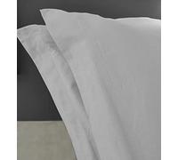 Home Tresor - Raffinata Coppia di Federe Cuscini Letto con Volant - 100% Puro Cotone - Made In Italy - 57 fili cm2 - cm. 52x82 - Grigio