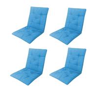 Home Tresor Set Cuscini Sedia con Schienale Imbottiti con Laccetti e Elastico di Fissaggio per Poltrone Sdraio Cucina Giardino 40x80 Cm Nuova Collezione - 4 Pezzi Zucchero