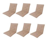 Home Tresor Set Cuscini Sedia con Schienale Imbottiti con Laccetti e Elastico di Fissaggio per Poltrone Sdraio Cucina Giardino 40x80 Cm Nuova Collezione - 6 Pezzi Tortora