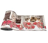 Home Tresor - Tappeto da Cucina Antiscivolo Antimacchia Passatoia Corsia Lavabile in Lavatrice e Multiuso Ingresso Camera Bagno Fantasia (50x250 cm., Gattini 120)
