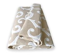 Home Tresor - Telo Arredatutto Copriletto Granfoulard Copridivano, Telo Copritutto Divano 2 e 3 Posti Grande, Salvadivano Multiuso Telo Arredo Fantasia Ramage (240x280 cm., Beige)