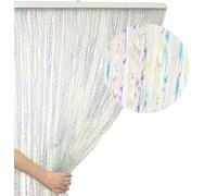 Home Tresor Tenda Antimosche Fili Plastica Trasparenti Multicolore per Porta Finestra Ingresso Interno Esterno con Telaio in PVC, Fantasia Colorata cm. 120x220