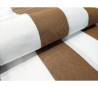 Home Tresor - Tenda da Sole con Occhielli e Ganci per Balconi, Gazebo, Giardino | Tenda da Sole a Caduta Idrorepellente e Anti UV | Fantasia Rigata Marrone Bianco | Misura cm. (200 x 300)