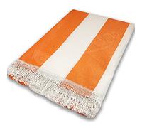 Home Tresor - Tenda da Sole per Esterno con Anelli e Ganci | Tenda da Sole Fantasia a Righe Bianco Arancio per Verande Balconi Camper Misura cm. (140 x 250)