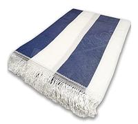 Home Tresor - Tenda da Sole per Esterno con Anelli e Ganci | Tenda da Sole Fantasia a Righe Bianco Blu per Verande Balconi Camper Misura cm. (140 x 300)