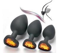 Home-Use 3-Size Glute Accessori Di Esercizio, Con Una Superficie Liscia E Un Fascino A Forma Di Cuore Sulla Coda Regali Per Coppie - Q (Giallo)