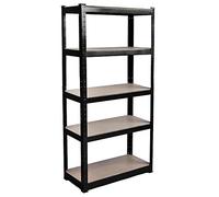 Home Vida B01LBBDHM4 Scaffale da garage a 5 ripiani, resistente, capacità 875 kg, grande, nero, H 180 x W 90 x D 40 Cm Approx